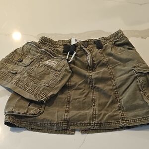 BDG Olive Cargo Skirt